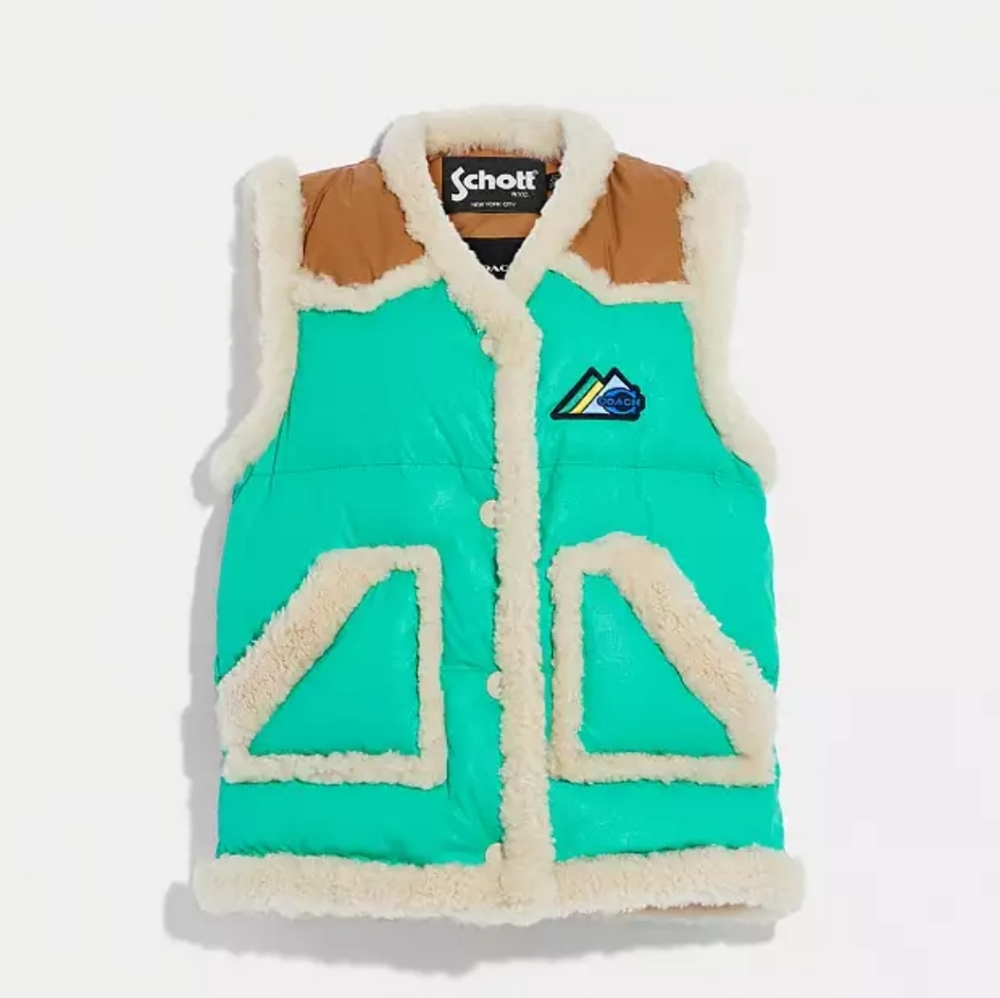 Coach X Schott Puffer Nylon Vest